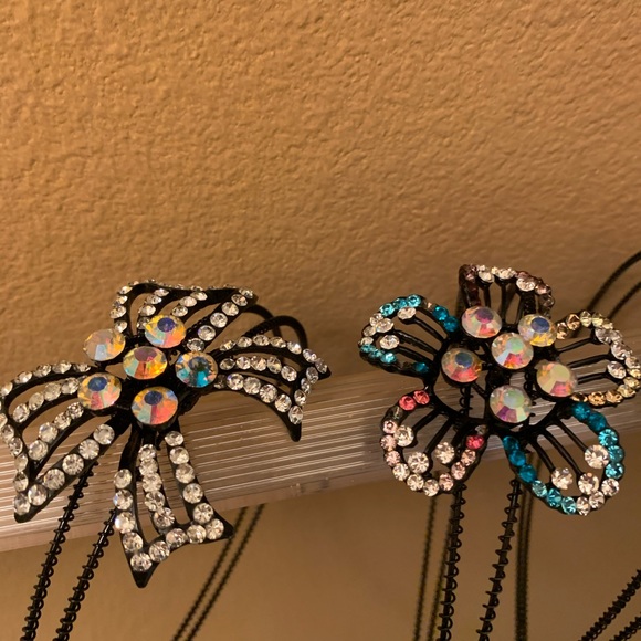 (4) Claire’s Jeweled Flower and Bow Headbands